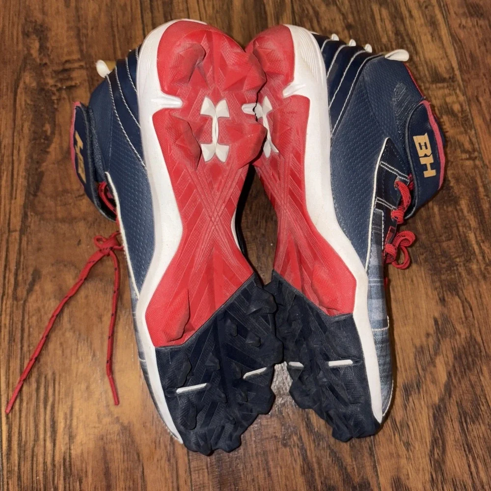 Multicolored Under Armour baseball cleats Bryce Harper 5.5Y American Flag Eagle - Picture 5 of 6